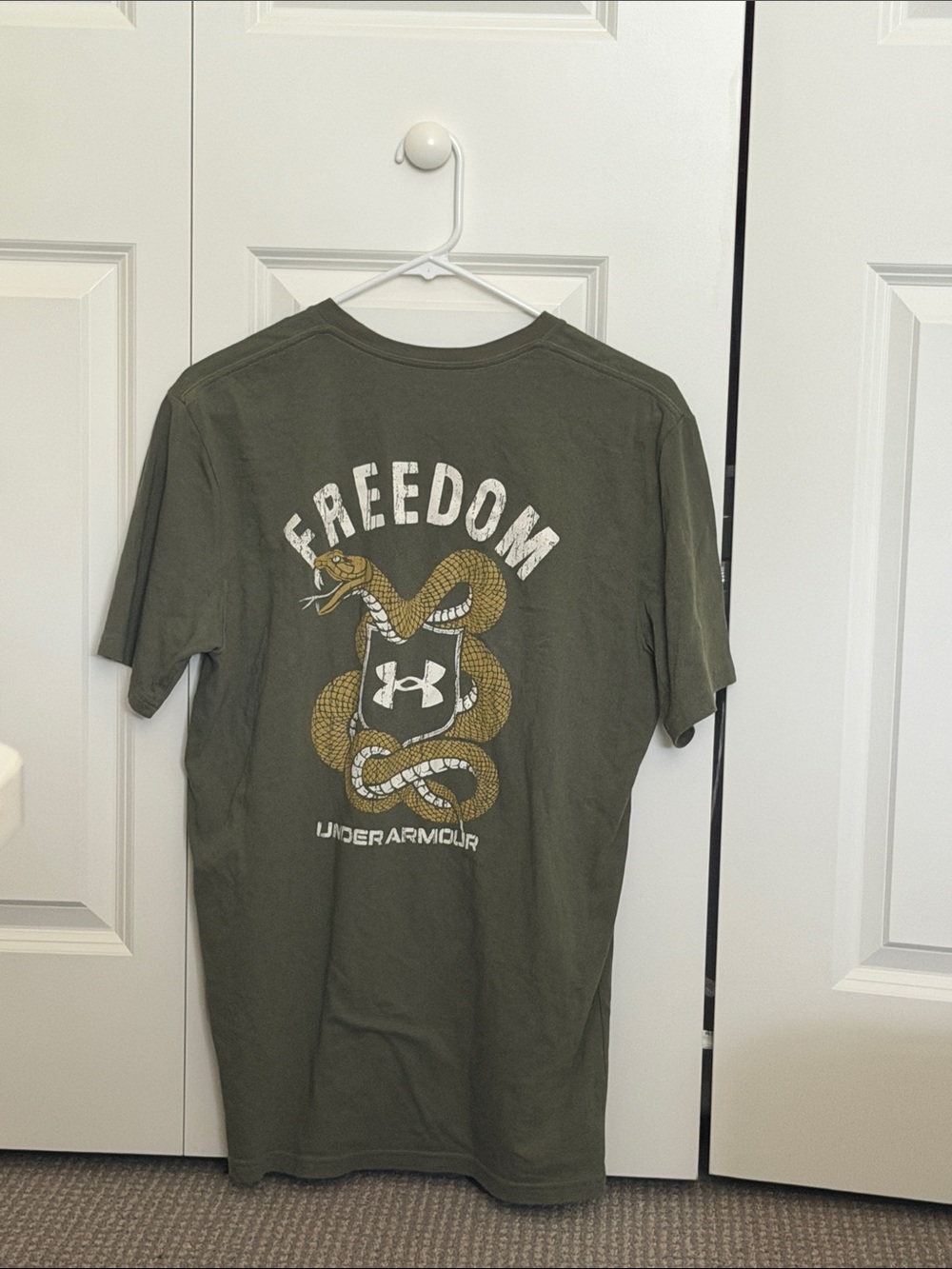 Under Armour Olive Green Short Sleeve Freedom Logo Tee